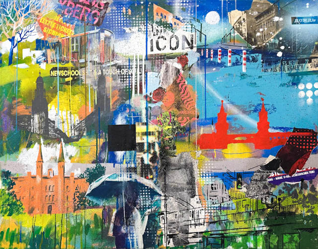 80x100 cm, Acryl und Collage auf Leinwand, 2023