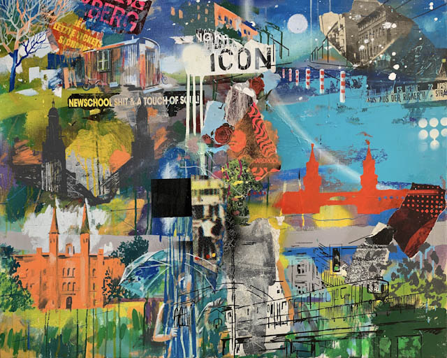 80 x 100 cm, Acryl und Collage auf Leinwand