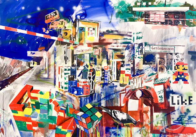 Lockdown,140 x 200 cm, Acryl auf Leinwand, 2019