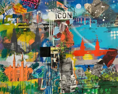 80 x 100 cm, Acryl und Collage auf Leinwand