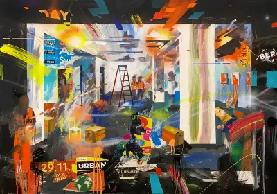 140 x 200 cm, Acryl und Collage auf Leinwand, 2020