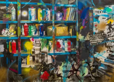 Acryl und Mischtechnik auf Leinwand, 100 x 140 cm