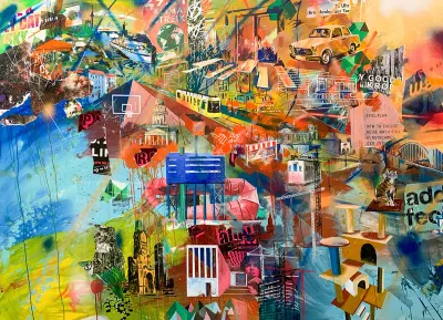 150 x 200 cm, 2020, Acryl und Mischtechnik auf Leinwand