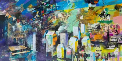 Acryl, Öl und Collage (Posterfragmente) auf Leinwand  2016-2025