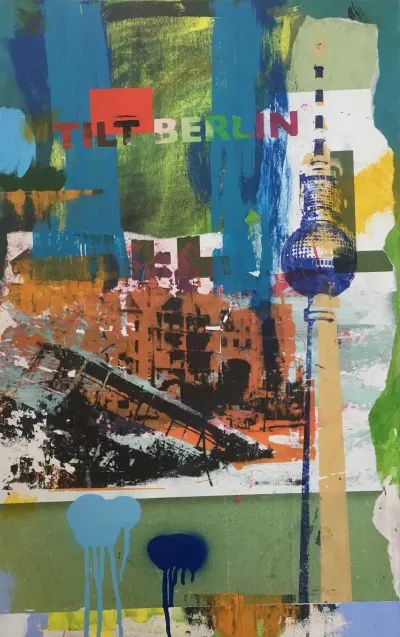 80 x 50 cm, Acryl, Siebdruck und Collage auf Leinwand, 2019