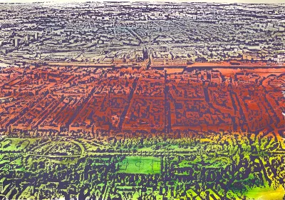 70 x 100 cm, Siebdruck und Acryl auf Papier, 2008