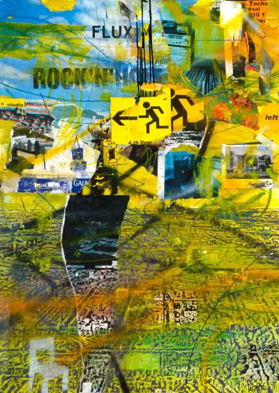 140 x 100 cm, Collage, Siebdruck und Mischtechnik auf Karton, 2011